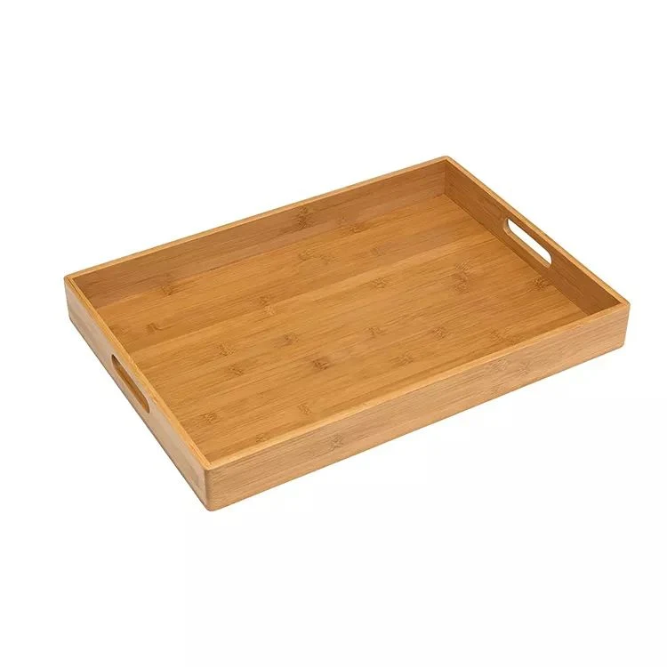 Coffee Tea Table Serving Platter Wood Tray Large Serving Tray with Handle